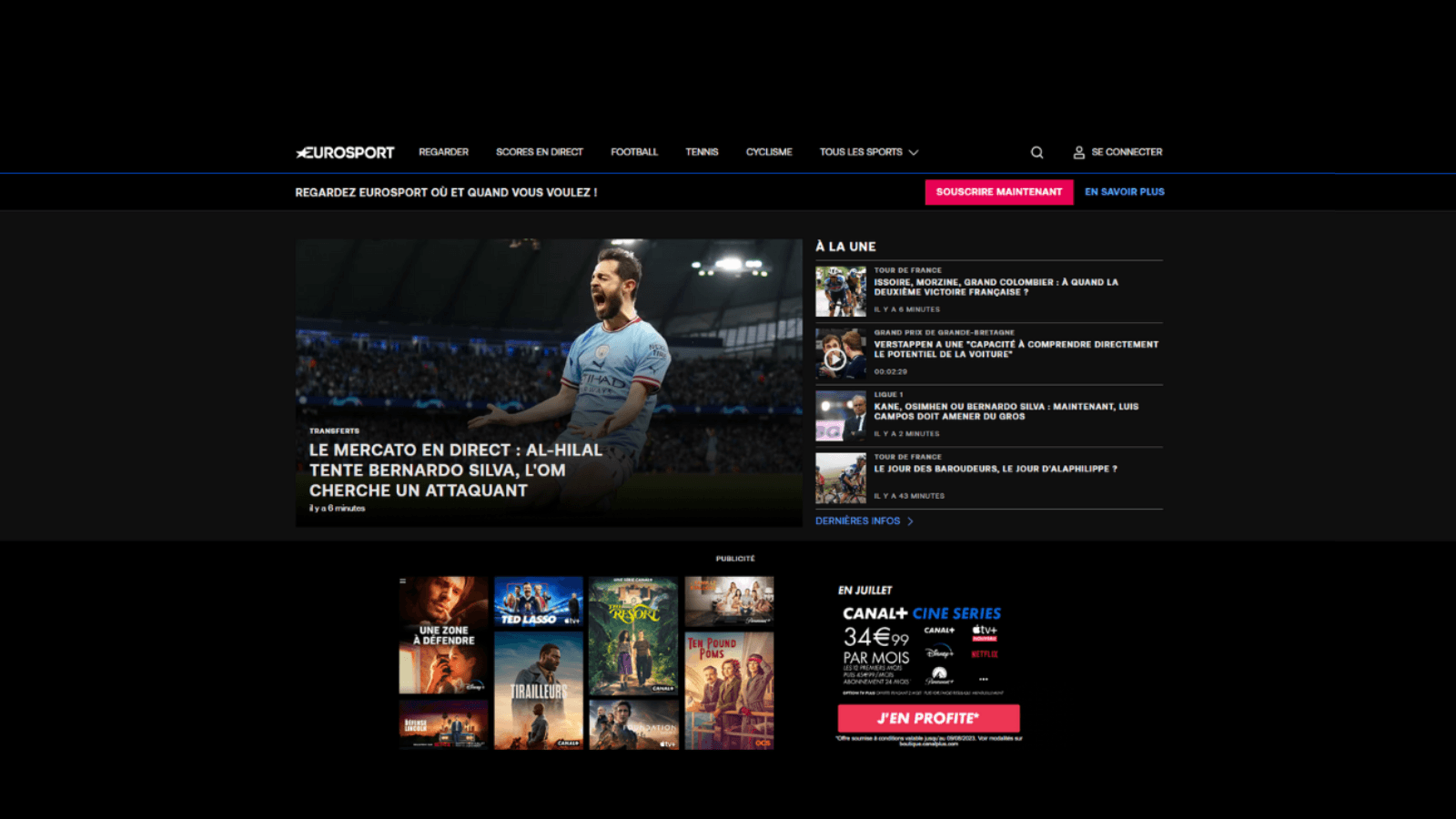 Eurosport website